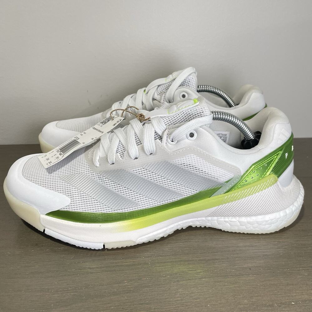 Adidas Womens Size 7.5 Padel Shoes NEW Crazyquick Boost White Green JP7228